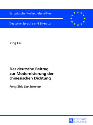 cover image of Der deutsche Beitrag zur Modernisierung der chinesischen Dichtung